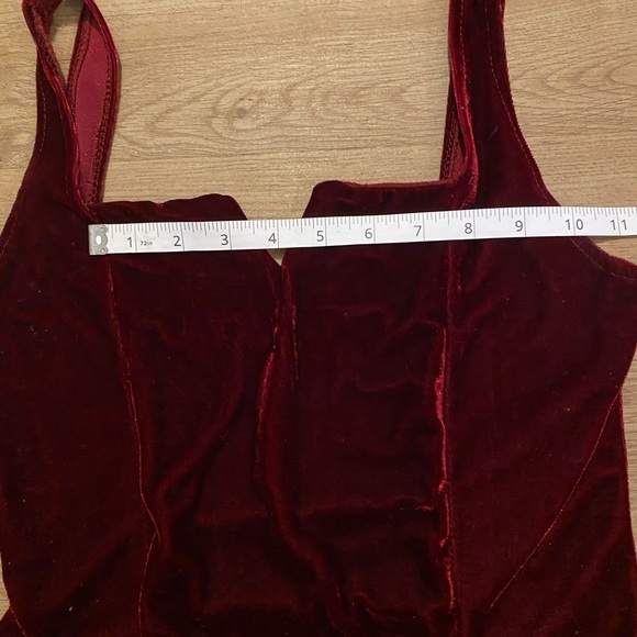 Elegant Velvet Burgundy Body Suit - Picture 11 of 12